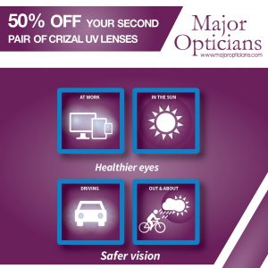 50% off Crizal UV lenses